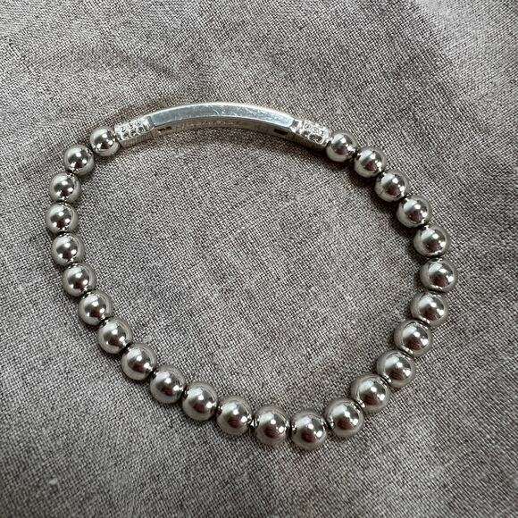 Brighton Meridian Love Petite Stretch Bracelet Silver Plated Rhinestones Loved - Picture 4 of 7
